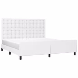 vidaXL Giroletto con Testiera Bianco 160x200 cm in Similpelle - Vista aggiuntiva 3