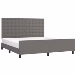 Giroletto con Testiera Grigio 160x200 cm in Similpellecod mxl 97968 - Vista aggiuntiva 3