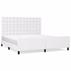vidaXL Giroletto con Testiera Bianco 180x200 cm in Similpelle - Vista aggiuntiva 2