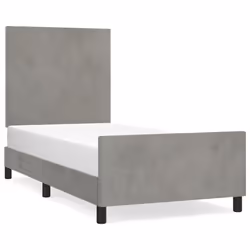 vidaXL Giroletto senza Materasso Grigio Chiaro 80x200 cm Velluto - Vista aggiuntiva 2