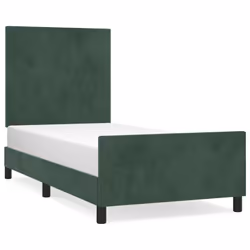 vidaXL Giroletto senza Materasso Verde Scuro 80x200 cm in Velluto - Vista aggiuntiva 2