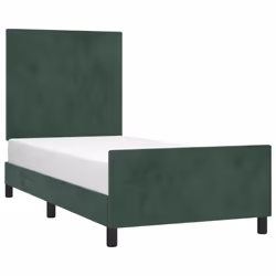vidaXL Giroletto senza Materasso Verde Scuro 80x200 cm in Velluto - Vista aggiuntiva 3