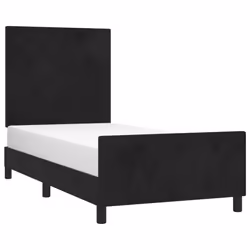 Giroletto con Testiera Nero 90x190 cm in Vellutocod mxl 97969 - Vista aggiuntiva 3