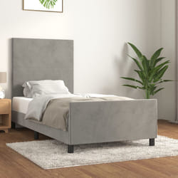 vidaXL Giroletto senza Materasso Grigio Chiaro 90x200 cm Velluto