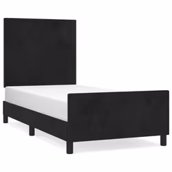 vidaXL Giroletto con Testiera Nero 90x200 cm in Velluto - Vista aggiuntiva 2