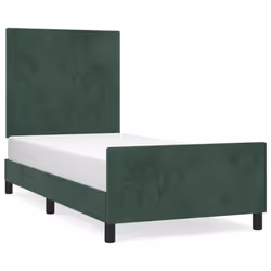 Giroletto con Testiera Verde Scuro 90x200 cm in Vellutocod mxl 121869 - Vista aggiuntiva 2