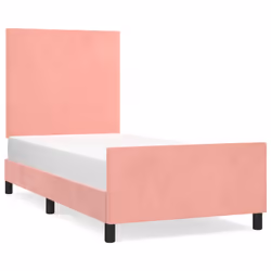 Giroletto con Testiera Rosa 90x200 cm in Vellutocod mxl 121868 - Vista aggiuntiva 2