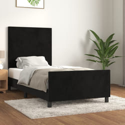 vidaXL Giroletto senza Materasso Nero 100x200 cm in Velluto