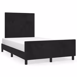 vidaXL Giroletto senza Materasso Nero 120x200 cm Velluto - Vista aggiuntiva 2
