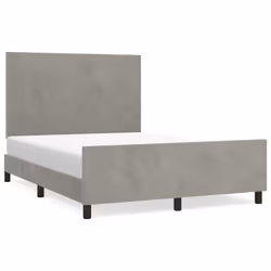 vidaXL Giroletto senza Materasso Grigio Chiaro 140x190 cm Velluto - Vista aggiuntiva 2