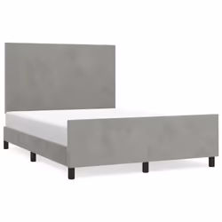 vidaXL Giroletto senza Materasso Grigio Chiaro 140x200 cm Velluto - Vista aggiuntiva 2