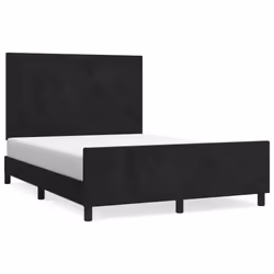 vidaXL Giroletto senza Materasso Nero 140x200 cm in Velluto - Vista aggiuntiva 2
