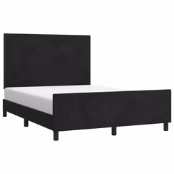 vidaXL Giroletto senza Materasso Nero 140x200 cm in Velluto - Vista aggiuntiva 3