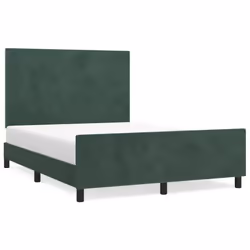 vidaXL Giroletto senza Materasso Verde Scuro 140x200 cm in Velluto - Vista aggiuntiva 2