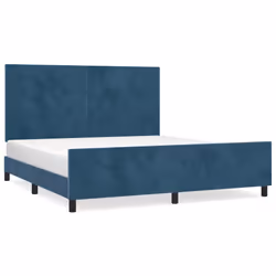 Giroletto con Testiera Blu Scuro 180x200 cm in Vellutocod mxl 97972 - Vista aggiuntiva 2
