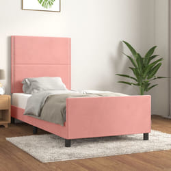 vidaXL Giroletto con Testiera Rosa 80x200 cm in Velluto
