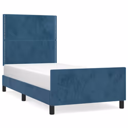 vidaXL Giroletto senza Materasso Blu Scuro 100x200 cm in Velluto - Vista aggiuntiva 2