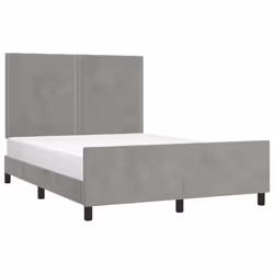 vidaXL Giroletto senza Materasso Grigio Chiaro 140x200 cm Velluto - Vista aggiuntiva 3