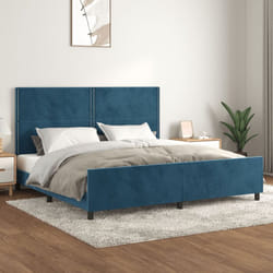 Letto matrimonial, Giroletto con Testiera Blu Scuro 200x200 cm in Velluto Vidaxl