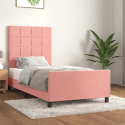 vidaXL Giroletto con Testiera Rosa 80x200 cm in Velluto