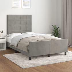vidaXL Giroletto senza Materasso Grigio Chiaro 120x200 cm Velluto