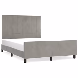 vidaXL Giroletto senza Materasso Grigio Chiaro 140x200 cm Velluto - Vista aggiuntiva 2