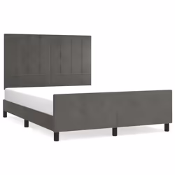vidaXL Giroletto senza Materasso Grigio Scuro 140x200 cm Velluto - Vista aggiuntiva 2