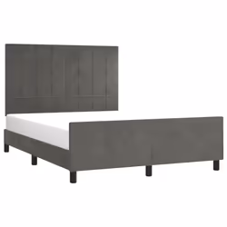 vidaXL Giroletto senza Materasso Grigio Scuro 140x200 cm Velluto - Vista aggiuntiva 3