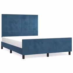 vidaXL Giroletto senza Materasso Blu Scuro 140x200 cm Velluto - Vista aggiuntiva 2