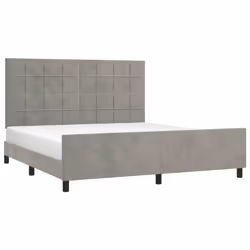 vidaXL Giroletto senza Materasso Grigio Chiaro 160x200 cm Velluto - Vista aggiuntiva 3