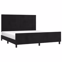 vidaXL Giroletto con Testiera Nero 180x200 cm in Velluto - Vista aggiuntiva 3