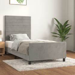 vidaXL Giroletto senza Materasso Grigio Chiaro 80x200 cm Velluto