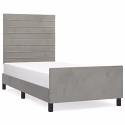 vidaXL Giroletto senza Materasso Grigio Chiaro 80x200 cm Velluto - Vista aggiuntiva 2