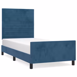 vidaXL Giroletto senza Materasso Blu Scuro 80x200 cm in Velluto - Vista aggiuntiva 2