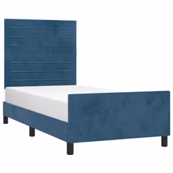 vidaXL Giroletto senza Materasso Blu Scuro 80x200 cm in Velluto - Vista aggiuntiva 3