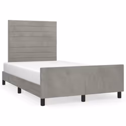 vidaXL Giroletto senza Materasso Grigio Chiaro 120x200 cm Velluto - Vista aggiuntiva 2