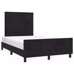 vidaXL Giroletto senza Materasso Nero 120x200 cm Velluto - Vista aggiuntiva 3