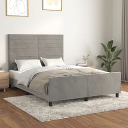vidaXL Giroletto senza Materasso Grigio Chiaro 140x200 cm Velluto