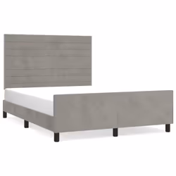 vidaXL Giroletto senza Materasso Grigio Chiaro 140x200 cm Velluto - Vista aggiuntiva 2