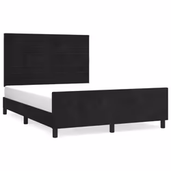 vidaXL Giroletto senza Materasso Nero 140x200 cm in Velluto - Vista aggiuntiva 2