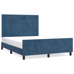 vidaXL Giroletto senza Materasso Blu Scuro 140x200 cm Velluto - Vista aggiuntiva 2