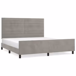 vidaXL Giroletto con Testiera Grigio Chiaro 180x200 cm in Velluto - Vista aggiuntiva 2