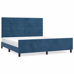 Giroletto con Testiera Blu Scuro 180x200 cm in Vellutocod mxl 121885 - Vista aggiuntiva 2