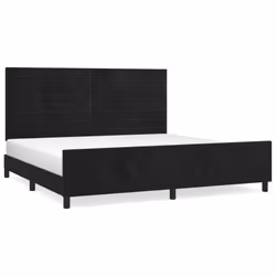vidaXL Giroletto senza Materasso Nero 200x200 cm in Velluto - Vista aggiuntiva 2