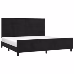 vidaXL Giroletto senza Materasso Nero 200x200 cm in Velluto - Vista aggiuntiva 3