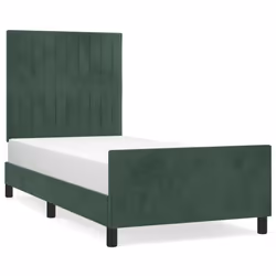 vidaXL Giroletto senza Materasso Verde Scuro 80x200 cm in Velluto - Vista aggiuntiva 2