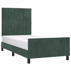 vidaXL Giroletto senza Materasso Verde Scuro 80x200 cm in Velluto - Vista aggiuntiva 3