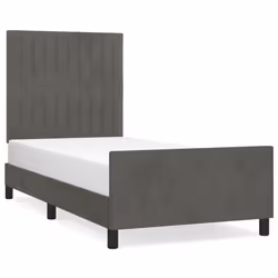 vidaXL Giroletto senza Materasso Grigio Scuro 90x190 cm Velluto - Vista aggiuntiva 2