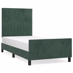 Giroletto con Testiera Verde Scuro 90x190 cm in Vellutocod mxl 97982 - Vista aggiuntiva 2