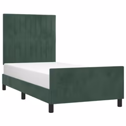 Giroletto con Testiera Verde Scuro 90x190 cm in Vellutocod mxl 97982 - Vista aggiuntiva 3